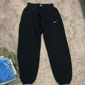 Nike Kids Black Sweatpants with White Logo